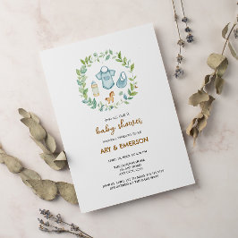 Neutrales Vintages Spielzeug Babydusche Einladung