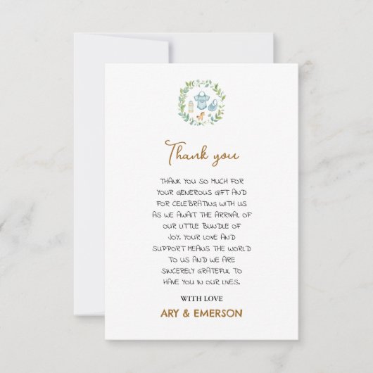 Neutrales Vintages Spielzeug Kinderdusche Danke (Vorderseite)