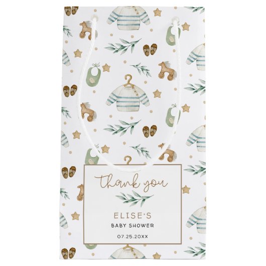 Neutrales Vintages Spielzeug Kinderdusche Danke Kleine Geschenktüte (Vorderseite)