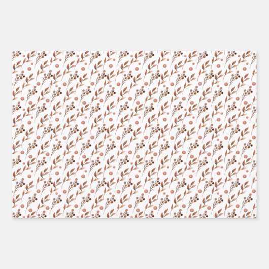 Neutrales Waldland-Set von 3 Flachblechwraps Geschenkpapier Set (Vorderseite 2)