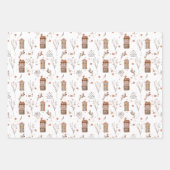 Neutrales Waldland-Set von 3 Flachblechwraps Geschenkpapier Set (Vorderseite)