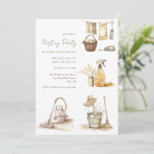 Neutrales Wasserfarben-Niedliches Nesting-Party Einladung (Stehend Vorderseite)