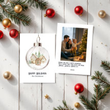 Neutrales Wasserfarben-Urlaubsornament Foto Xmas