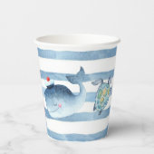 Neutrales Wasserfarbenfroh des nautischen Geschlec Pappbecher (Rückseite)