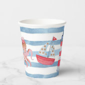 Neutrales Wasserfarbenfroh des nautischen Geschlec Pappbecher (Vorderseite)