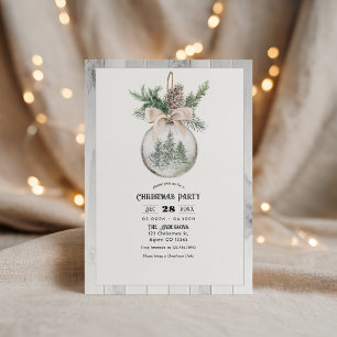 Neutrales Watercolor Boho Weihnachts-Party Einladung