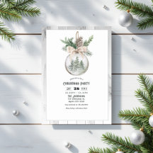 Neutrales Watercolor Boho Weihnachts-Party