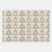 Neutrales Weihnachtscreme Geschenkpapier Set (Vorderseite)