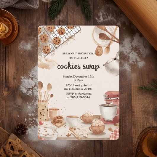 “Neutrales Weihnachtsplätzchen-Tausch Einladung