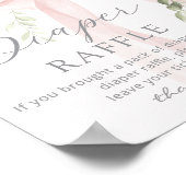 Neutrales Whimsical-Bow-Diaper-Raffle Baby Shower Poster (Ecke)
