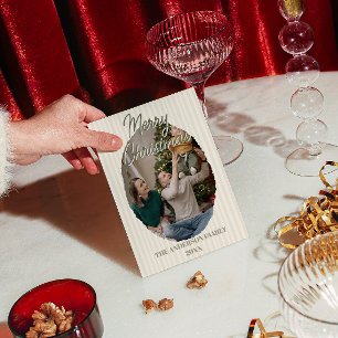 Neutrales Whimsical-Foto-Streifen-Weihnachten Feiertagskarte