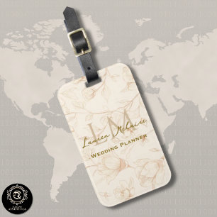 Neutrales Wildblumen-Monogramm für Geschäftsreisen Gepäckanhänger