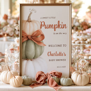 Neutrales Willkommen für Little Pumpkin Mädchen Ba Poster