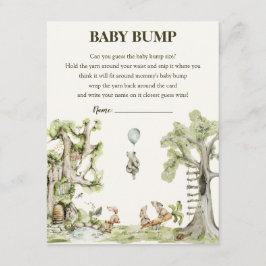 Neutrales Woodland Baby Shower Bump Game Begleitkarte
