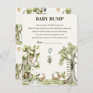 Neutrales Woodland Baby Shower Bump Game Begleitkarte