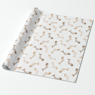 Neutrales Wrapping von Fischknochen Geschenkpapier