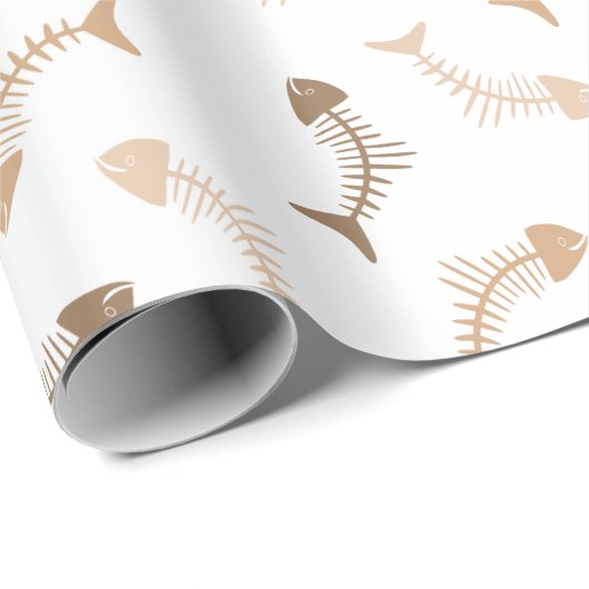 Neutrales Wrapping von Fischknochen Geschenkpapier (Rolleneckpunkt)