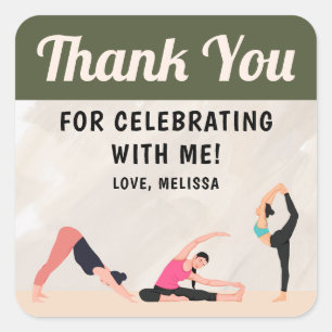 Neutrales Yoga-Studio Danke-Aufkleber Quadratischer Aufkleber
