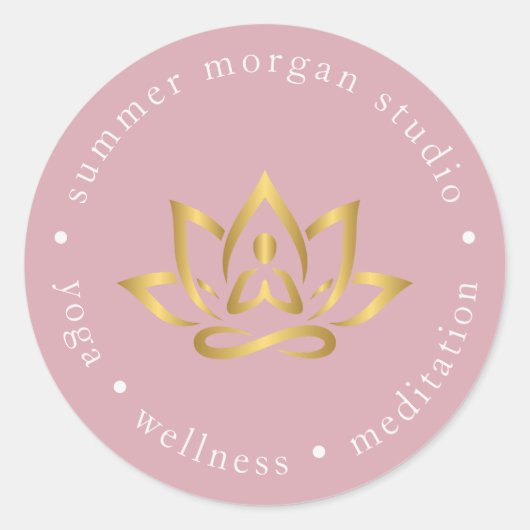 Neutrales Yoga-Studio-Logo-Sticker Runder Aufkleber (Vorderseite)