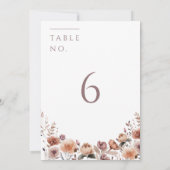 Neutrales Zeichen für Lila Blumenhochzeit Tischnum Einladung (Rückseite)