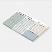 Neutrals Man's Daily Planning Checklisten Post-it Klebezettel (angewinkelt)