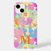 Neutro Retro Floral Pink Monogramm Case-Mate iPhone Hülle (Rückseite)