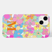 Neutro Retro Floral Pink Monogramm Case-Mate iPhone Hülle (Rückseite (Horizontal))