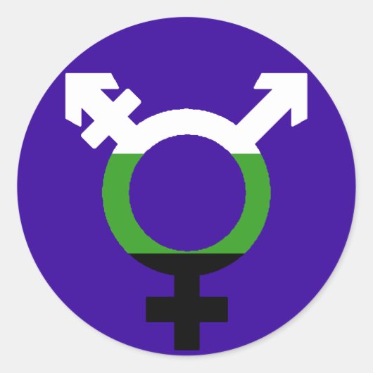 Neutrois Flag Trans Symbol Runder Aufkleber (Vorderseite)