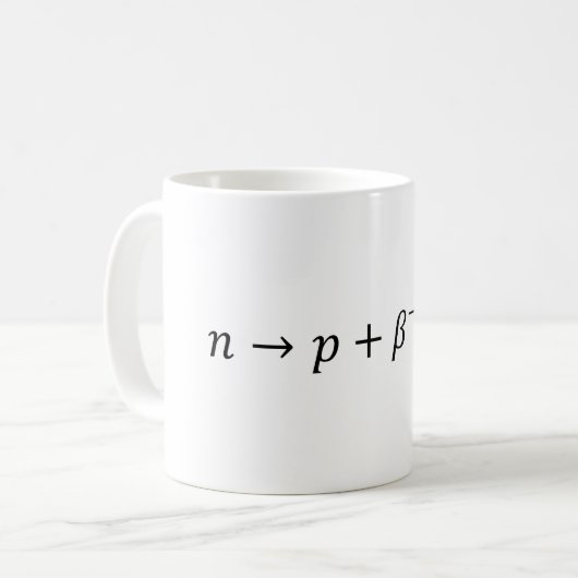 Neutron für Proton Beta Decay - Nukleare Physik-Ba Kaffeetasse (Vorderseite Links)
