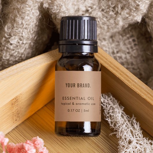 Neutronenbeige Essenzielle Öltropfen Flaschenwrapp