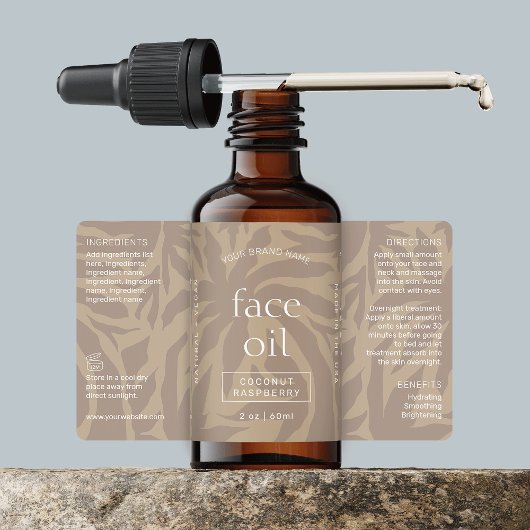 Neutronenbeige Modernes 2 OZ Tropferflasche-Etiket