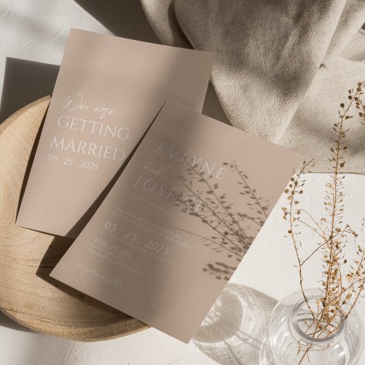 Neutronenblush Minimalistisch Boho Moderne Hochzei Einladung