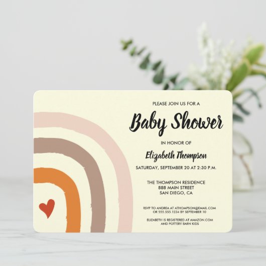 Neutronenbogen-Baby Einladung (Stehend Vorderseite)