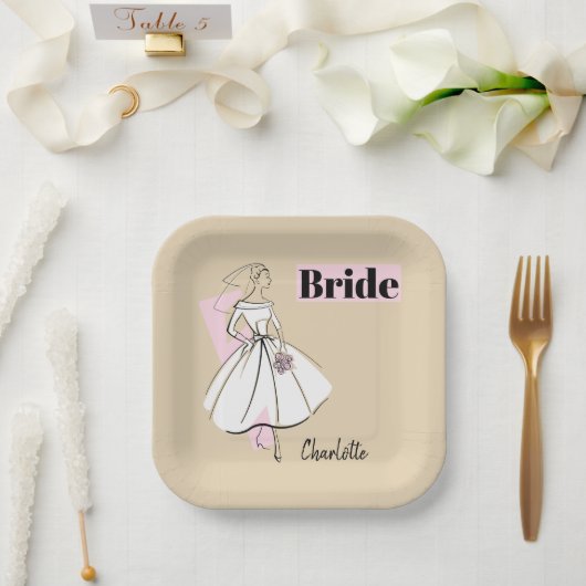 Neutronenbrauernquadrat Pappteller (Hochzeit)