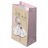 Neutronenbride-Geschenktasche kleine rosa Geschenktüte (Rückseite Schrägansicht)