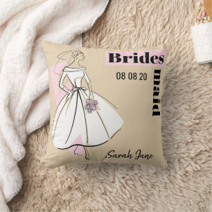 Neutronenbride-Neutral-Bridesmaid rosa zurück Kissen
