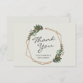 Neutronendusche aus goldgeometrischen Grünpflanzen Dankeskarte (Vorne/Hinten)