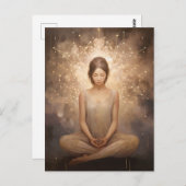 Neutronenerde-Töne von Yoga-Neutronen in Beige Bra Postkarte (Vorne/Hinten)
