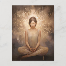 Neutronenerde-Töne von Yoga-Neutronen in Beige Bra Postkarte