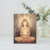 Neutronenerde-Töne von Yoga-Neutronen in Beige Bra Postkarte (Stehend Vorderseite)