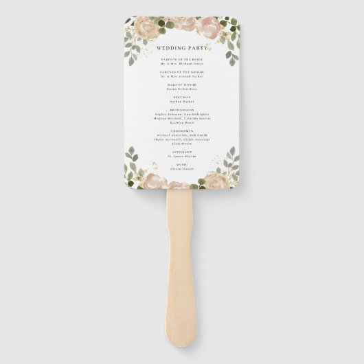 Neutronenfarben, blau | Hochzeitsprogramm Fächer (Rückseite)