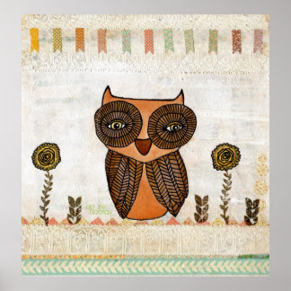 Neutronenfarben Braun-Schale & Bunting Poster Art