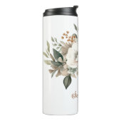 Neutronenfarben Weiß Beige Blaue Grüne Blüte Thermosbecher (Nach links gedreht)