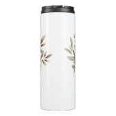 Neutronenfarben Weiß Beige Blaue Grüne Blüte Thermosbecher (Rückseite)