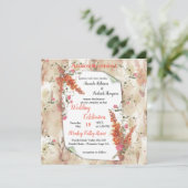 Neutronenfarbener Herbst Botanisches Thema Ankündigung (Stehend Vorderseite)