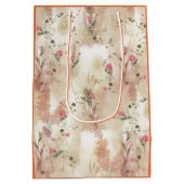 Neutronenfarbener Herbst Botanisches Thema Mittlere Geschenktüte (Rückseite)