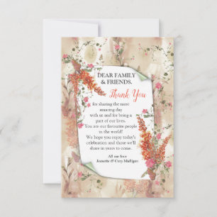 Neutronenfarbener Herbst Botanisches Thema RSVP Karte