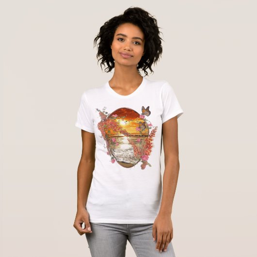 Neutronenfarbener Herbst Botanisches Thema T-Shirt (Vorne ganz)