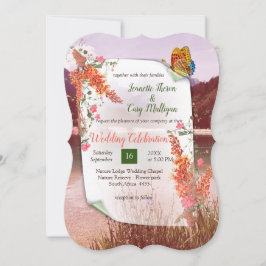 Neutronenfarbener Herbstinsel Botanischer Themenin Einladung