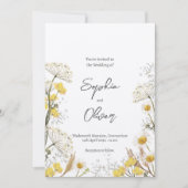 Neutronengelbe Wildblumen Boho Hochzeit Einladung (Vorderseite)
